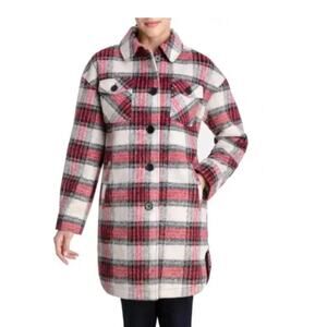 Lucky Brand Plaid Shacket Coat Size Small S Cozy Soft